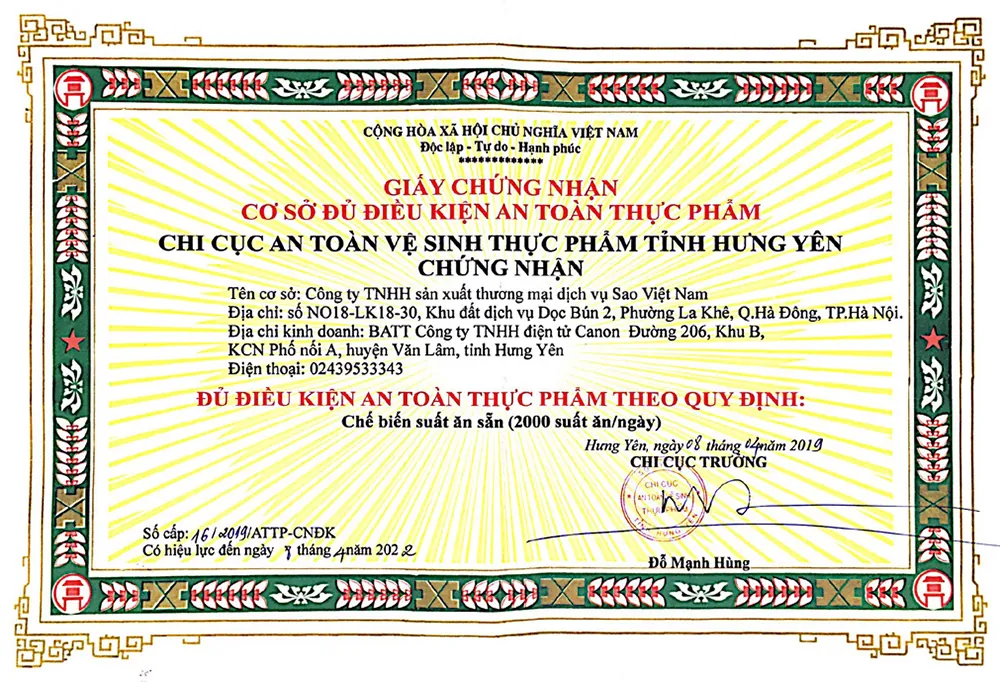 Quality certifications STAVI 4