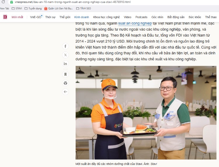 Một suất ăn đầy đủ các dưỡng chất của bếp Stavi Một suất ăn đầy đủ các dưỡng chất của bếp Stavi