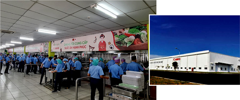 Suất ăn công nghiệp tại Nhà máy CANON Hưng Yên