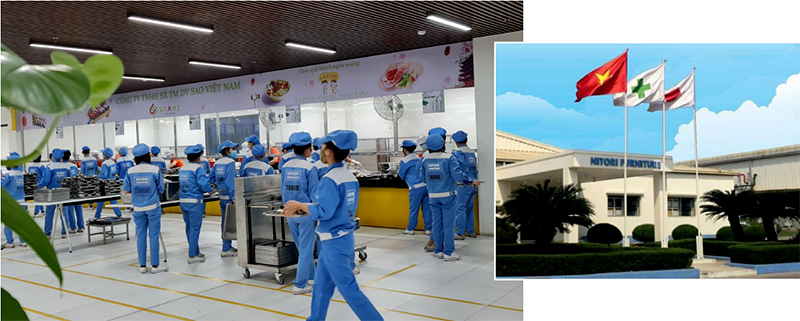 Suất ăn công nghiệp tại Doanh nghiệp chế xuất NITORI Hà Nội