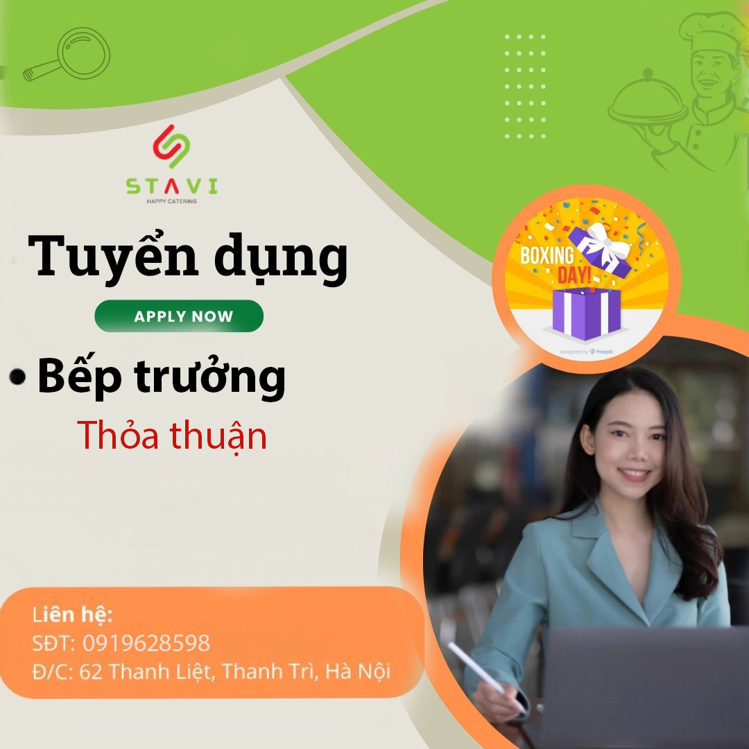 STAVI tuyển dụng bếp trưởng cho các bếp ăn nhà máy – văn phòng – trường học 1