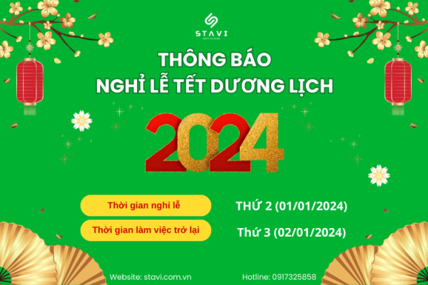 STAVI gửi thông báo lịch nghỉ Tết Dương lịch 2024