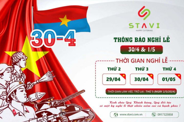 STAVI 4월 30일 남부 해방 기념일 및 5월 1일 국제 노동절 휴무 안내