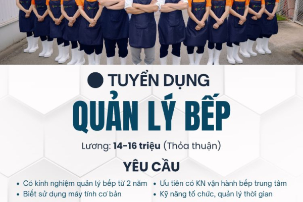 STAVI tuyển dụng vị trí quản lý bếp trung tâm