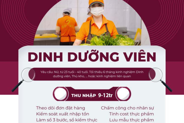 STAVI tuyển dụng dinh dưỡng viên